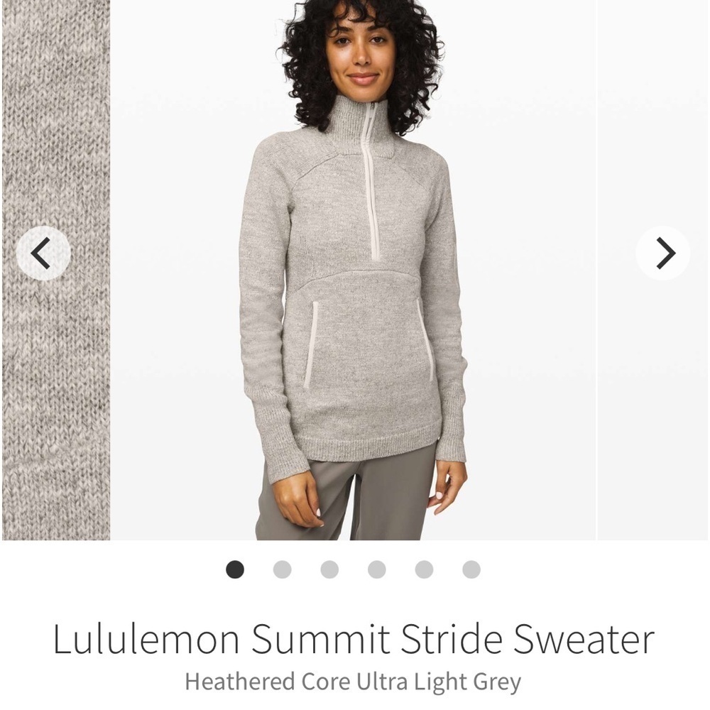 LULULEMON- Summit Stride Sweater Heathered Core Ultra Light Grey